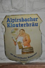 Altes Brauereischild/Blechschild Alpirsbacher Klosterbräu,Reklameschild Brauerei