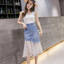 Damen Slim Gepunktet Netz