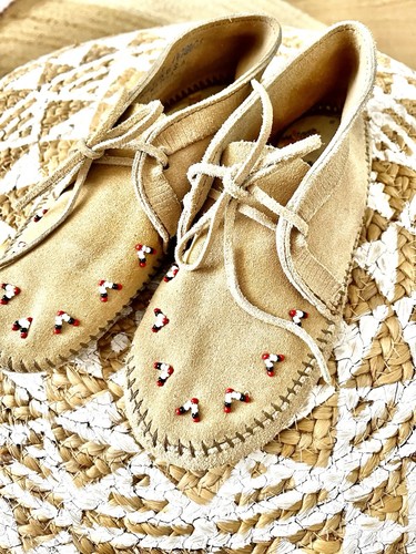 Leder mokassins mit perlen - mit,
