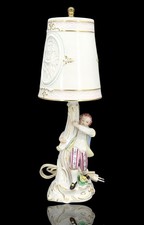 Sitzendorf Thüringen – Porzellan-Lithophanie Lampe mit Putten , H.- 44 cm