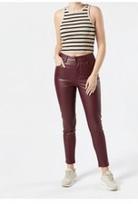 Kunstlederhose High-waist Janina, Skinny-fit Gr. 46 Weinrot