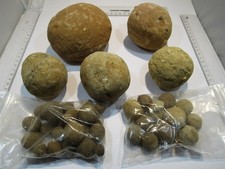 S242 Set 40 Fossilien Baryt Schwerspat Sandknollen 1,5-10cm Steinhardter Erbsen