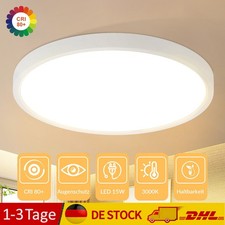 Küchenlampe Deckenleuchte LED 3000k 15W 18cm Augenschutz Wasserdicht für 12m²