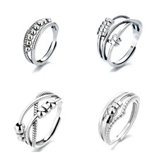 Angstabbau Stressschmeichler Ball drehbarer Ring Meditation Ringe Partyschmuck