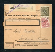 KONTROLLRAT Nr.928 + 956 PAKETKARTE BOCKAU 2.3.1948 - WILKAU !!! (971226)