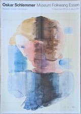 Poster Plakat - Oskar Schlemmer - Bauhaus Mädchenkopf Wasserfarben - Essen 1970