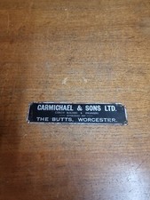 Vintage Carmichael Coach Builders Platte Plakette Feuerwehr