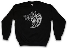 TRIBAL WOLF I PULLOVER SWEATSHIRT Celtic Celts Religion Symbol Culture Tattoo