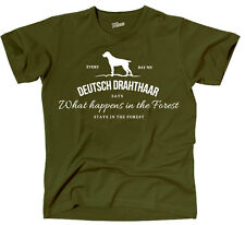  DEUTSCH DRAHTHAAR T-Shirt Hund Hundemotiv Vintage Logo Forest fun Siviwonder 