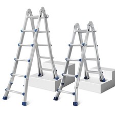 Teleskopleiter 4.02/5.13 m Mehrzweckleiter 4in1 4x4/4x5 Sprossen Aluleiter