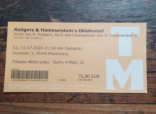 Ticket für musical oklahoma - musical,