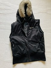Bench. Weste Damen ärmellose Jacke Gr. EU 38 (M) Elasthan Baumwolle Mit Kapuze.