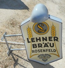 ausleger doppel email schild alt DRGM lehner bräu rosenfeld alt top vintage deko