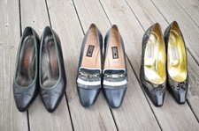 3x Gr. 39 edle Echtleder Vintage Pumps Slipper Linea BIG madras DAKS London