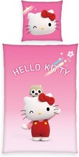 Hello Kitty Wende-Bettwäsche-Set 135x200 80x80 Baumwolle Bettbezug Kissenbezug