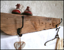 UNIKAT Antikholz Balkenregal Balkengarderobe mit 2 Antikhaken 77cm (14-8