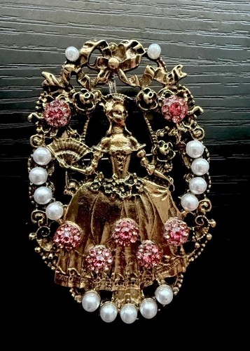 Barock brosche dame goldfarben - dame,