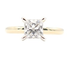 1,48 ctw Princess Cut Lab Grown IGI E VS1 14KT Gelbgold Solitär Ring 4,2 g