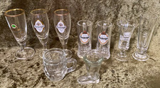 Konvolut 9 Schnapsgläser Mini Tulpen: z.B. Freiberger, Jägermeister, Eichbaum