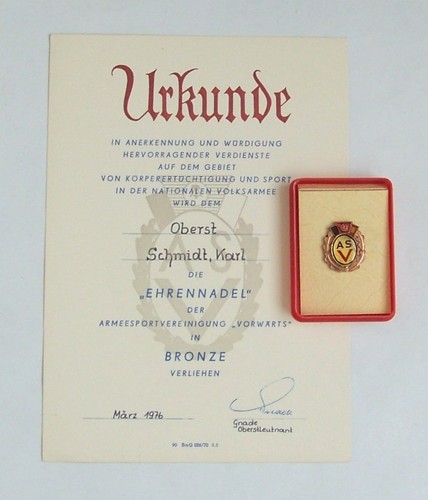 Nva asv ehrennadel bronze - asv, in