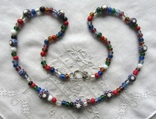 ALTE BUNTE PERLENKETTE - MURANO - 46 cm