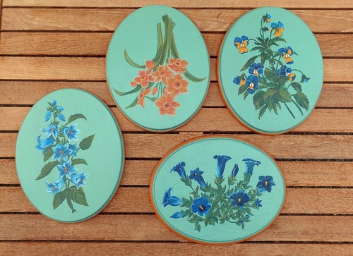 4er set vintage wandbilder - set,