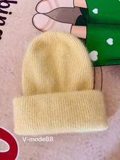 Samsoe Samsoe Premium Beanie Mütze Merino Wolle Alpaka ? gelb weich flauschig