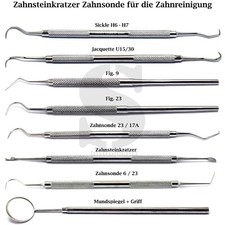 Zahnsteinentferner Zahnreiniger Zahnsteinkratzer Zahnsonde Doppelinstrument NEU