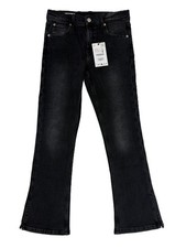 Zara Mädchen Jeans schwarz Gr. 164 Flared Hose Kinder 13-14 Jahre Schlaghose