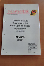 Ersatzteilliste Palfinger PK 4400 0400 Hydraulik Ladekran 1997 hydraulic crane