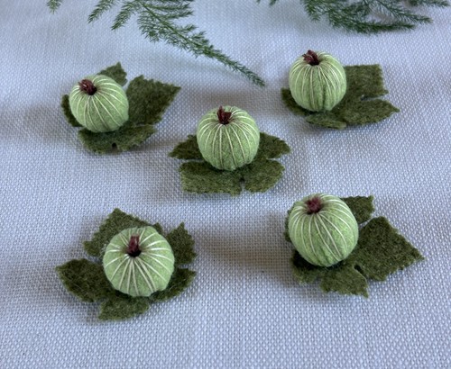Filz stachelbeeren mit grün - filz,