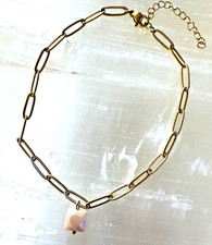 Fußkette Damen Edelstahl vergoldet – Gold Gliederkette 23,5 + 5 cm – Schmuck