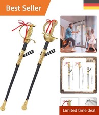 Einzigartige Musketier Degen mit goldener Lackierung - 68 cm für LARP und Partys