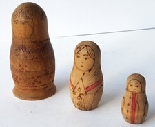 3x Holzpuppen Matrjoschka