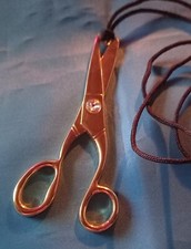 Schere Kettenanhänger 8cm Friseur Schneider o.a Goldfarben Mode Schmuck 
