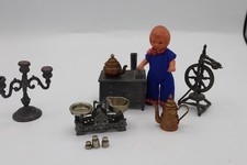 Puppenstube, Zubehör, Küche, mit Puppe