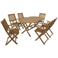 Gartengarnitur Sitzgruppe Klappgarnitur Gartenmöbel Set BENITA 7-teilig Akazie