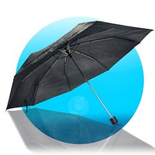 Regenschirm Schwarz Unisex 95 cm Teleskop kompakter teleskopschirm