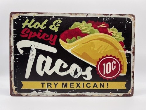 Blechschild tacos 20x30cm - blechschild,