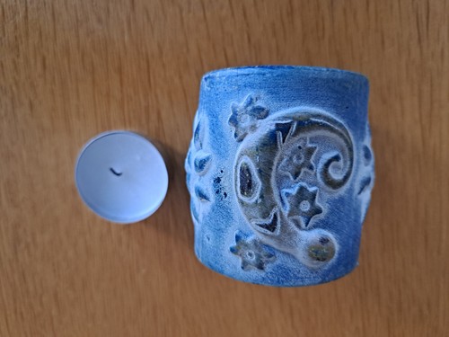 Teelicht blau mit alten