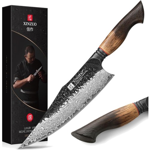 Kochmesser damastmesser 9cm - kochmesser, 21,9cm