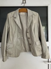 Lamm-Nappa-Leder-Jacke Gr. 40 von Milestone, BW-Futter, Blazer beige, ungetragen