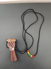 Modeschmuck Kette mit Afrikanischer Trommel Schwarz / Braun