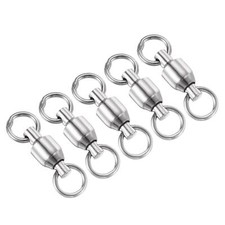 25Stk Kugellager Drehwirbel 167LBS Edelstahl Rollende Gerät für Fischen Silber