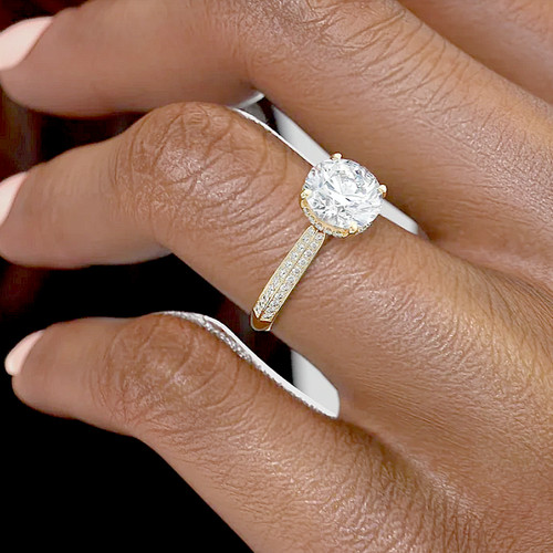 Rundschliff diamant damenring - rundschliff,