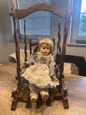 Antike Puppen Schaukel Holz