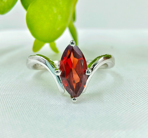 Echter roter granat ring 925 - roter,