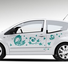 Dekorset Blumen Blätter Ranke Schmetterling Aufkleber Set Auto Sticker #1100