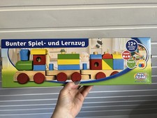 Bunter Spiel- und Lernzug Holzspielzeug Neu
