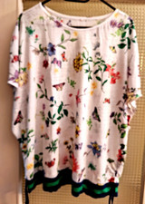 Damen Bluse Gr. 40/42  v. EAC ( Streublumen, 100% Leinen)